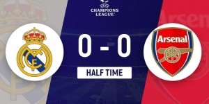 开云体育-半场-皇马暂0-0阿森纳 萨卡失点&amp;amp;VAR介入主裁判取消赖斯犯规送点